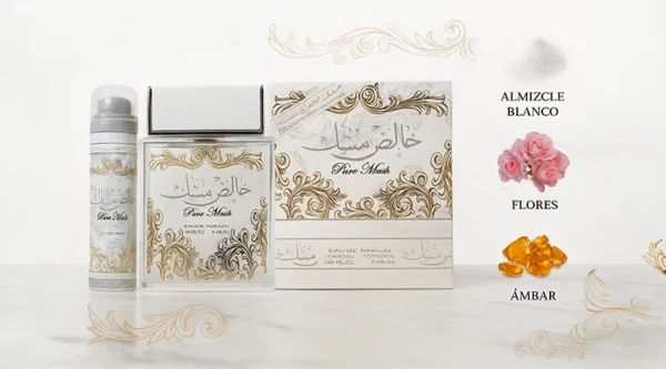 Pure Musk 100ml Unisex Lattafa Edp 2pcs Con Desodorante